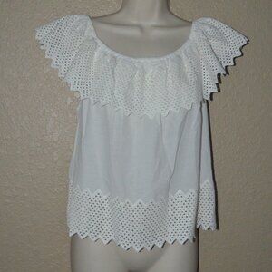 NWT $228 THE GREAT The Westport with Honeycomb Eyelet Blouse Top